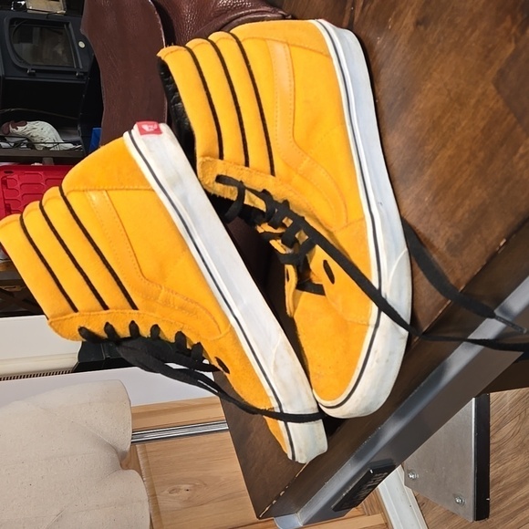 Vans Yellow Suede Canvas Hightops Unisex Mens 8 Womens 9.5 Skater Streetwear - Picture 7 of 8